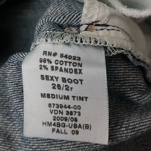 GAP 1969 Jeans Size 26 2 Sexy Boot Cut Low Rise Blue Denim '09 - Picture 8 of 9